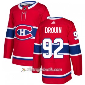 Män Ishockey Montreal Canadiens Tröja Jonathan Drouin 92 Adidas 2017-2018 Röd Authentic